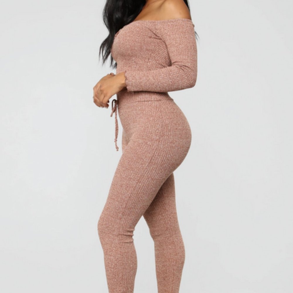 Issa Cozy Vibe Pant Set - Rust